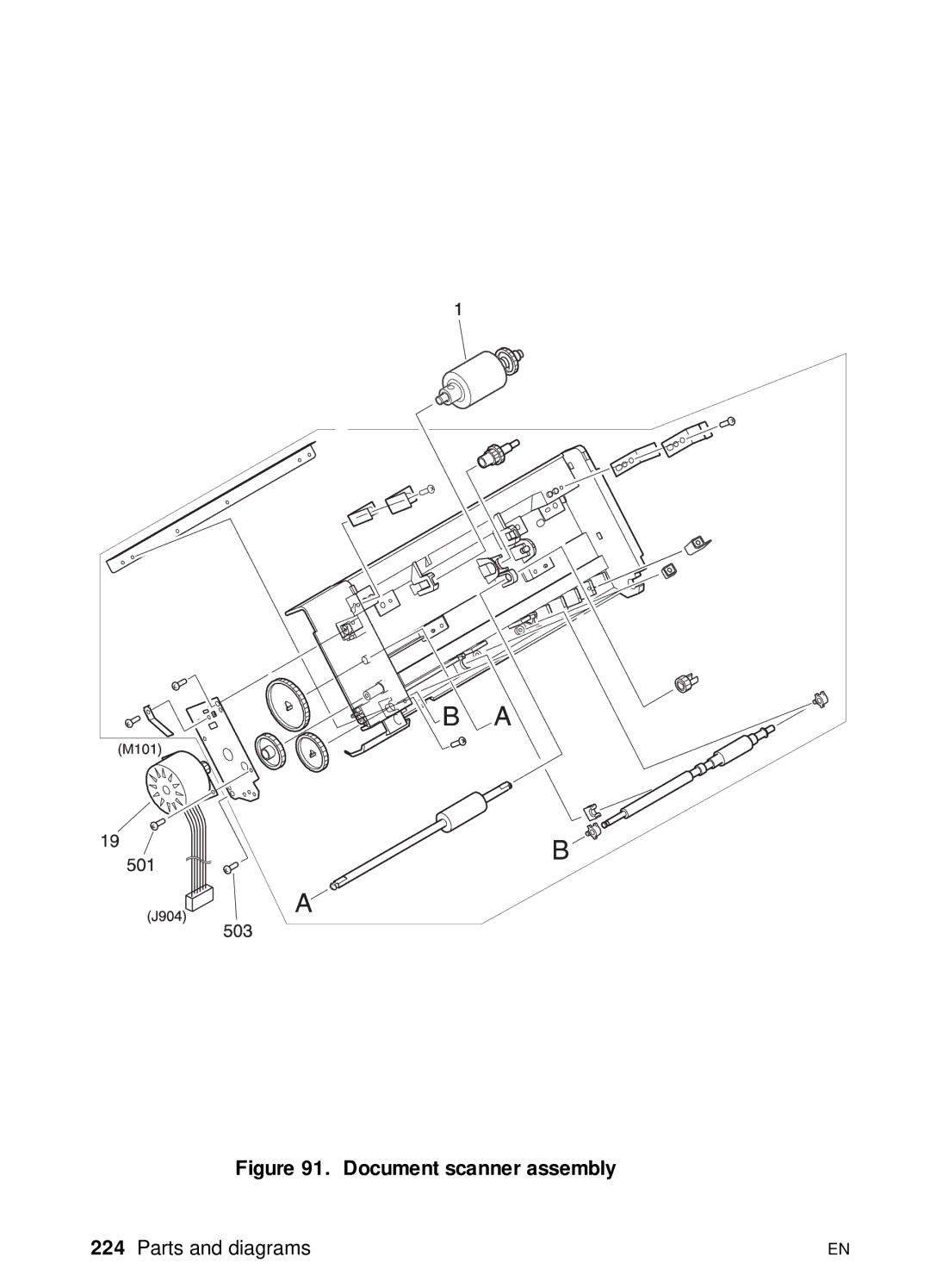 HP 3100, 3150 manual Document scanner assembly 