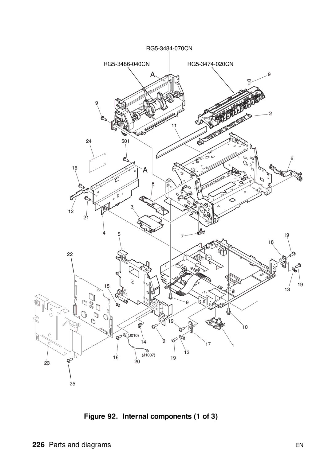 HP 3100, 3150 manual Internal components 1 