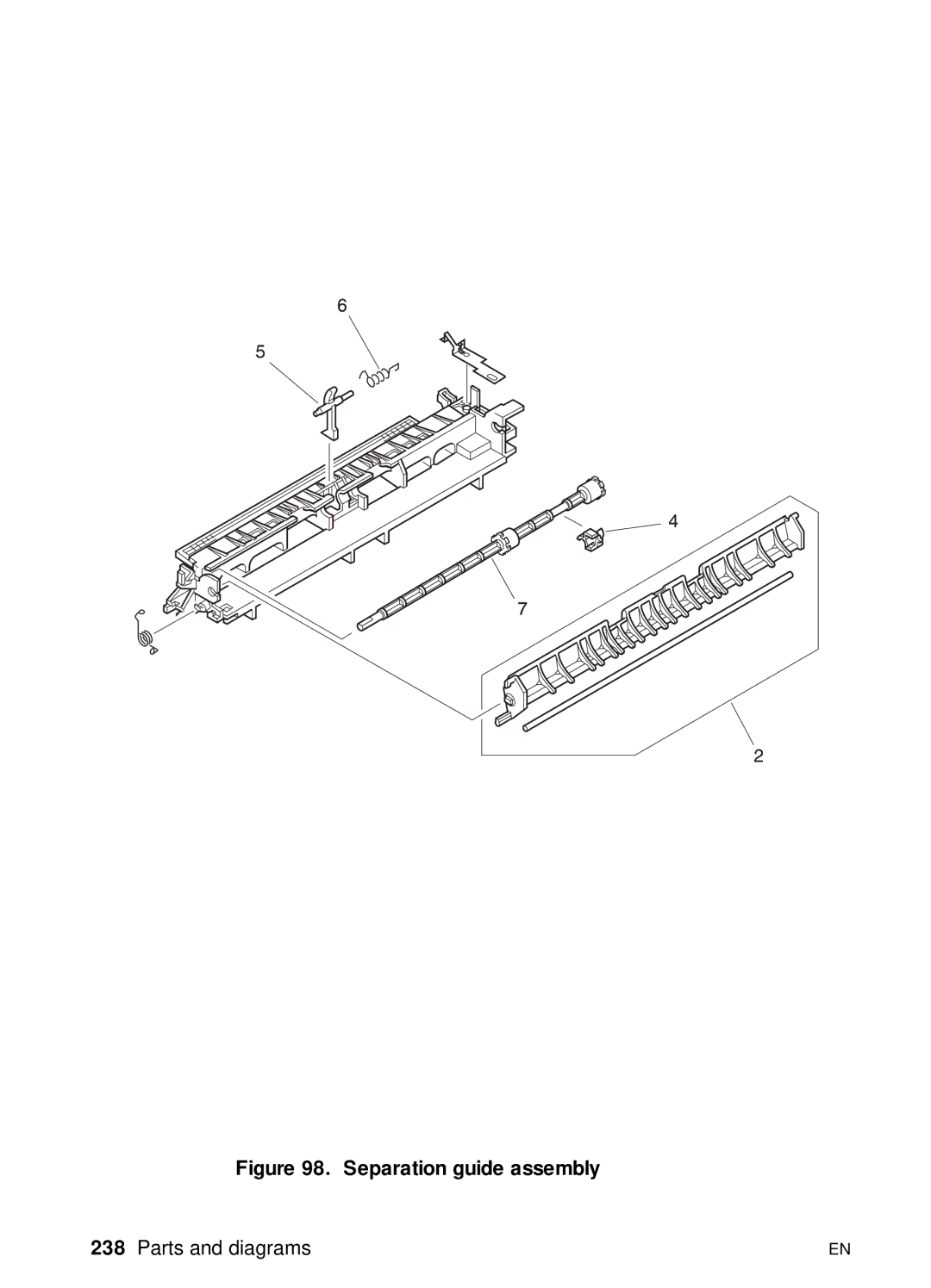 HP 3100, 3150 manual Separation guide assembly 