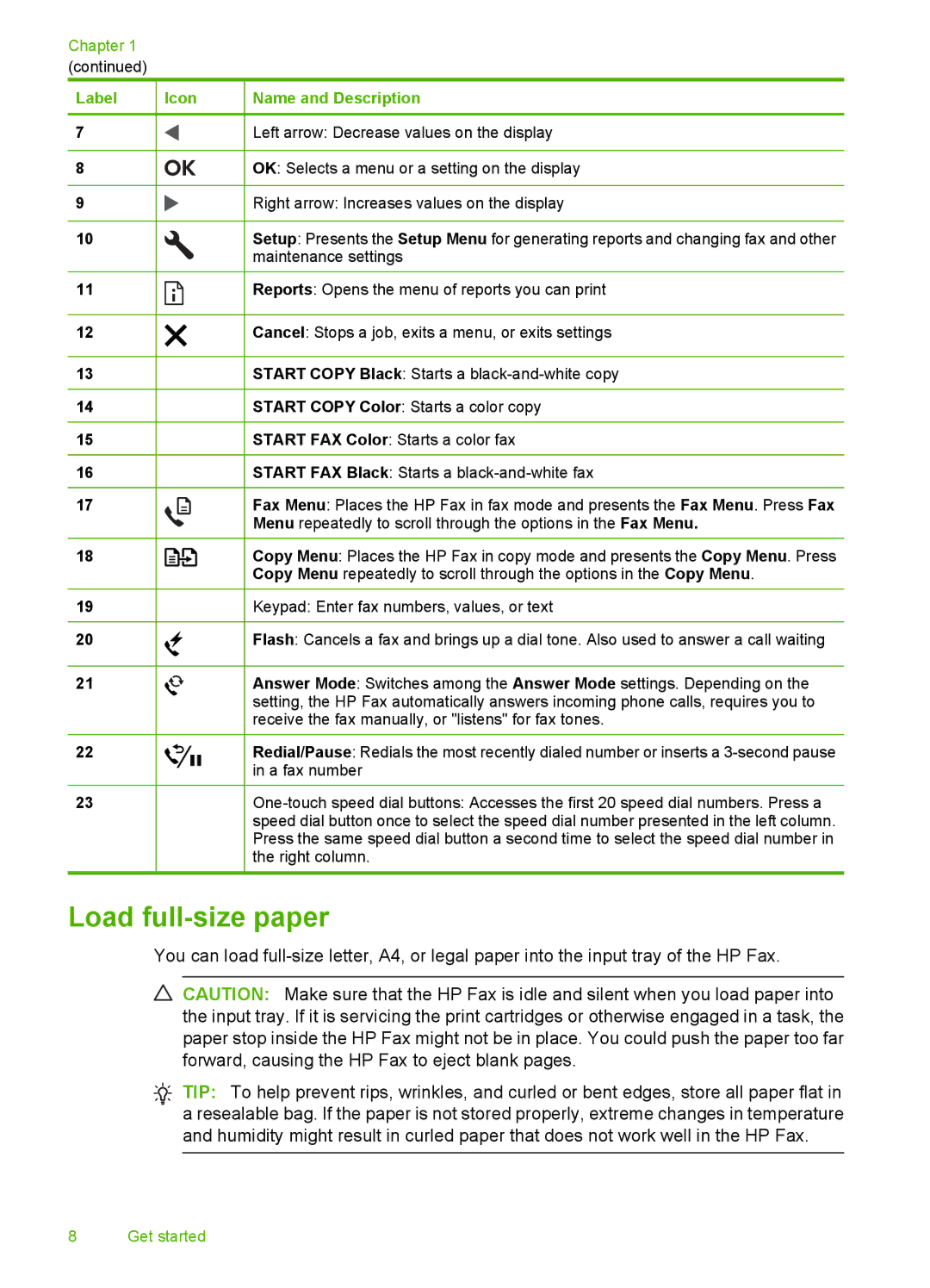 HP 3100 manual Load full-size paper 