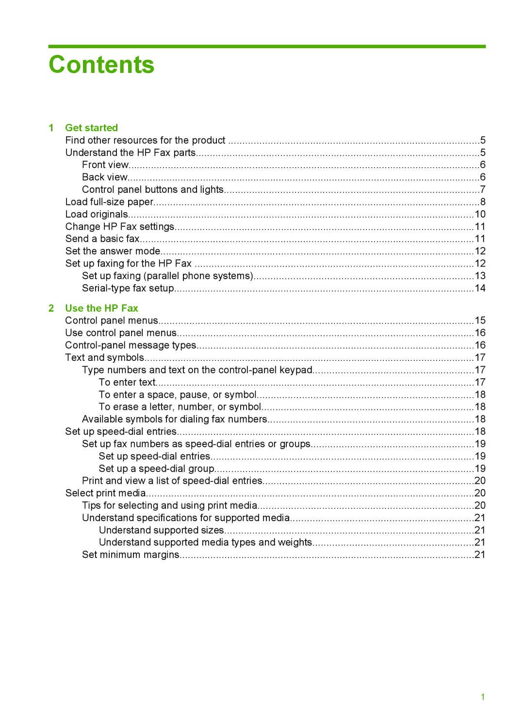 HP 3100 manual Contents 