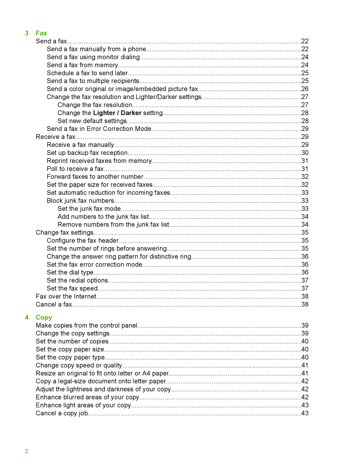 HP 3100 manual Fax, Copy 