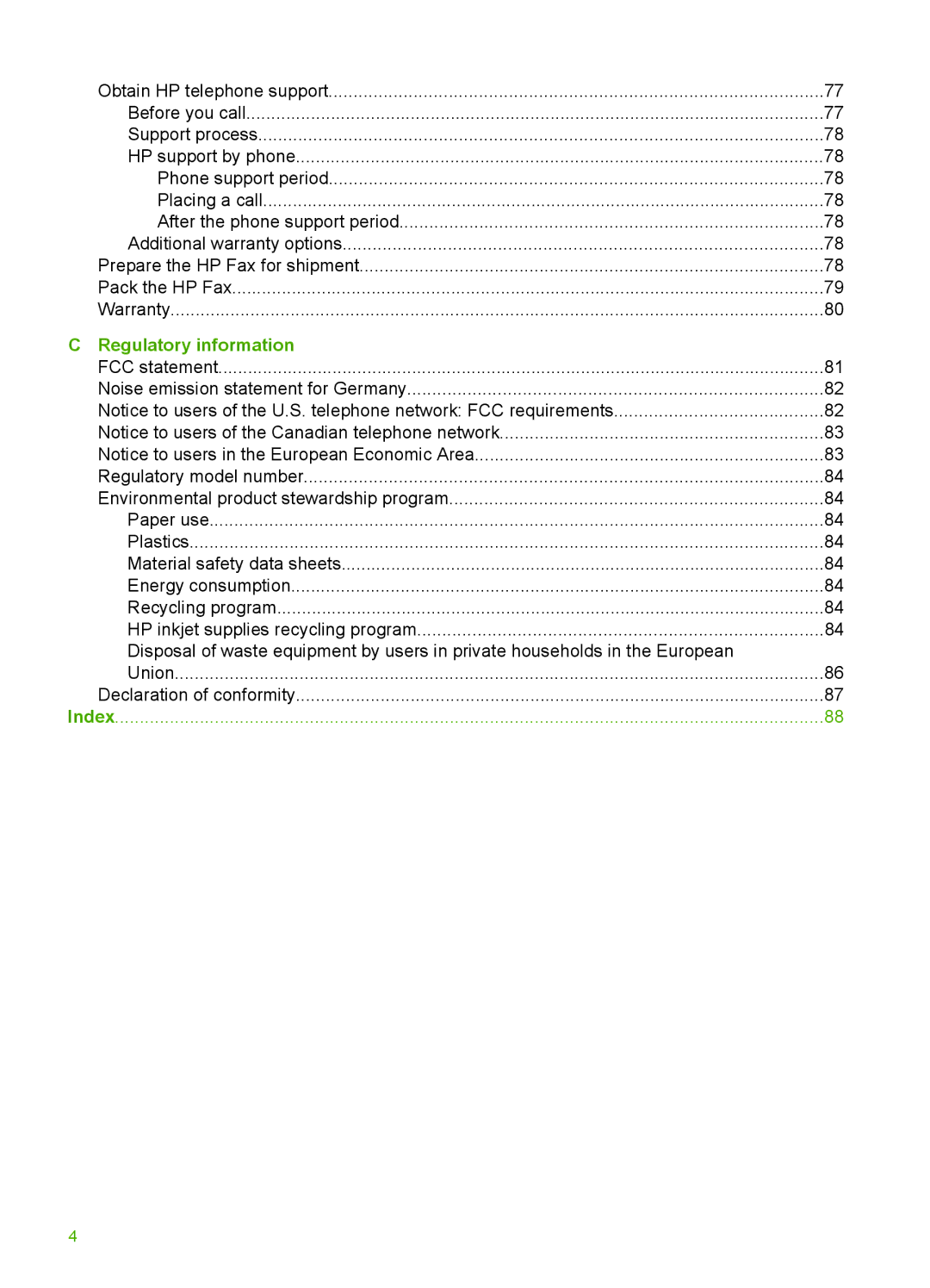 HP 3100 manual Regulatory information 