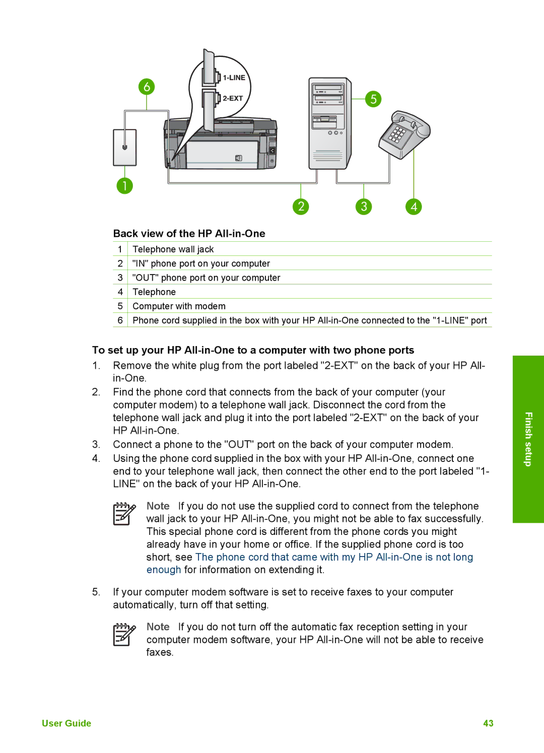 HP 3100 manual Back view of the HP All-in-One 