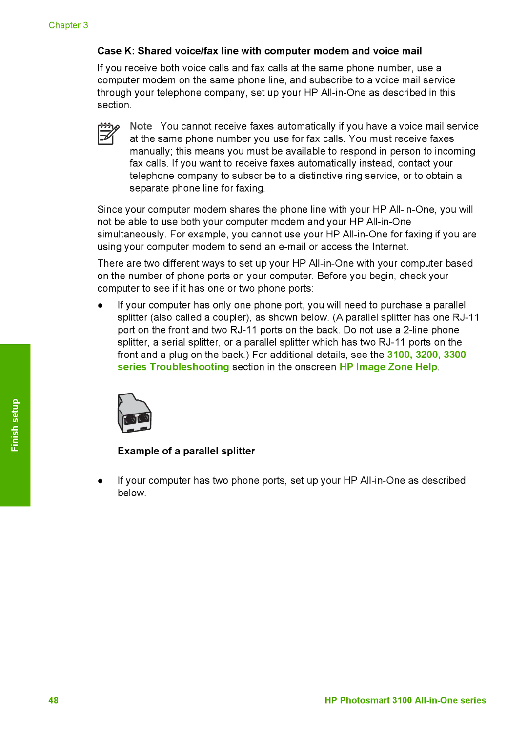 HP 3100 manual Example of a parallel splitter 