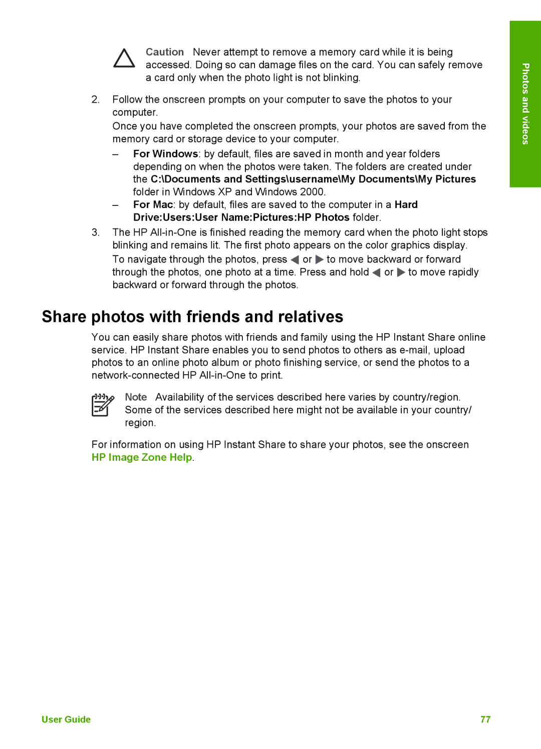 HP 3100 manual Share photos with friends and relatives 