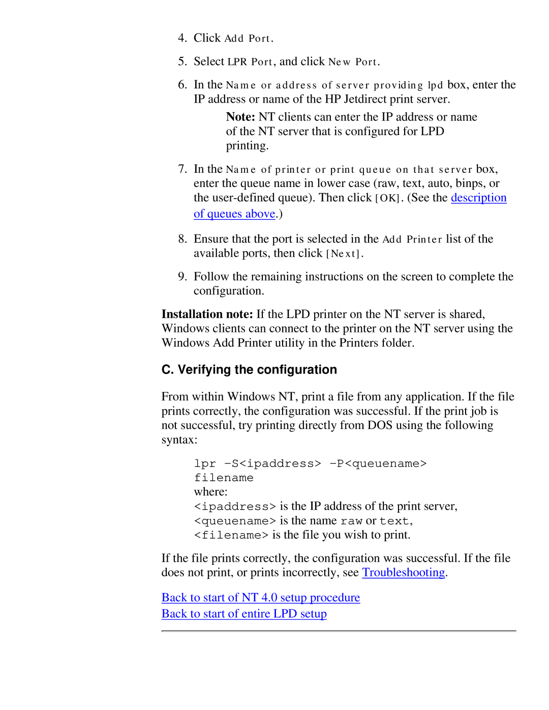 HP 310X, 175X manual Queues above, Verifying the configuration 