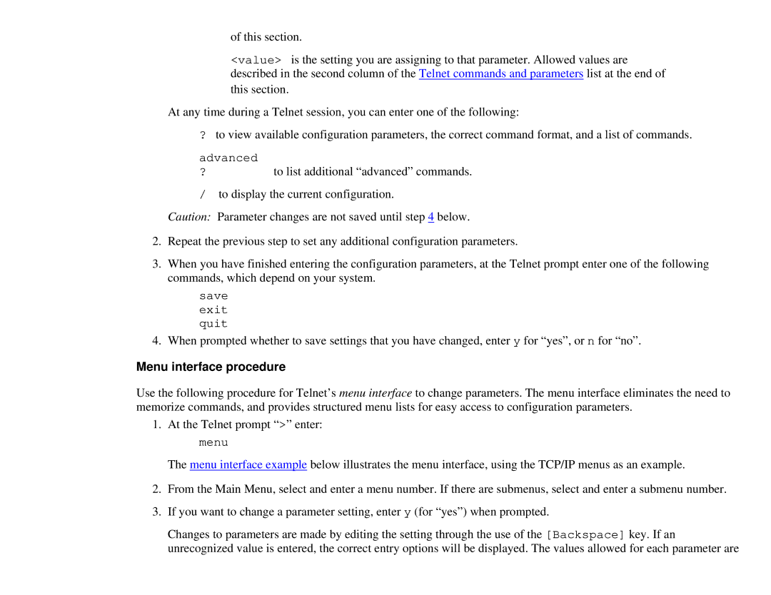 HP 175X, 310X manual Menu interface procedure 