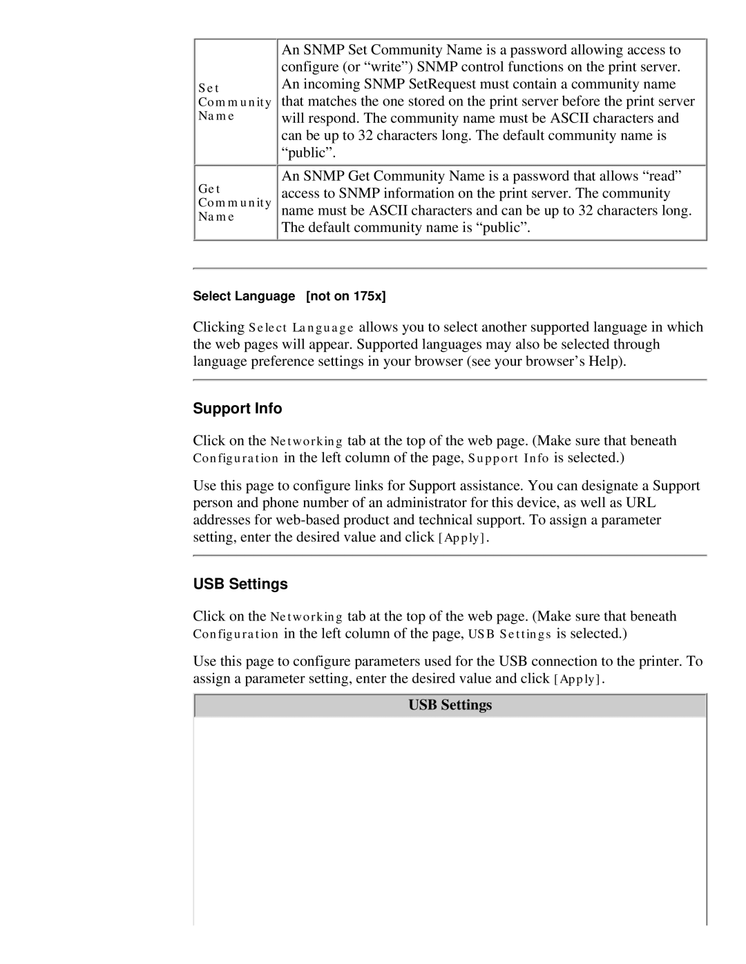 HP 310X, 175X manual Support Info 