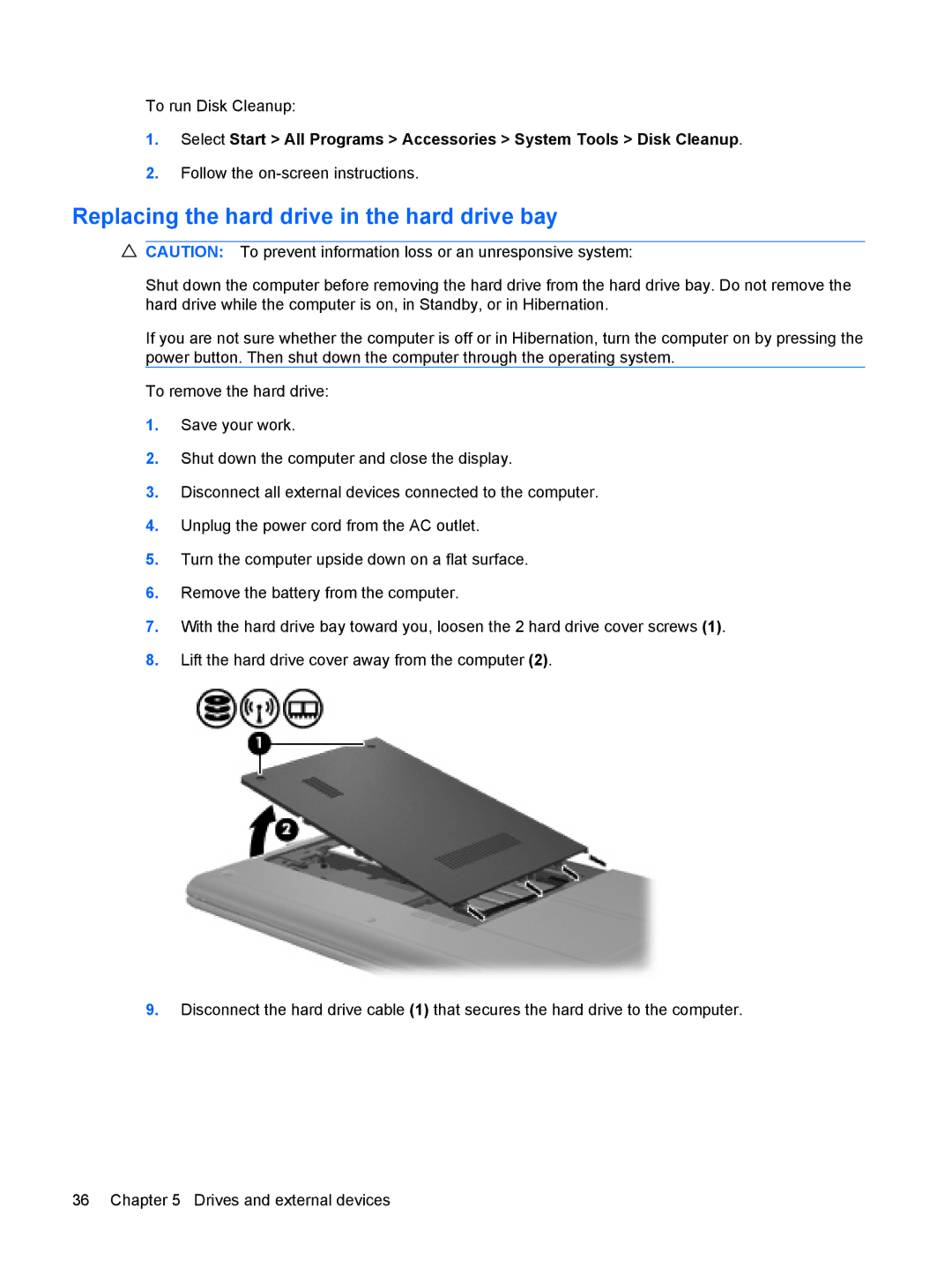 HP 3111000NR manual Replacing the hard drive in the hard drive bay 