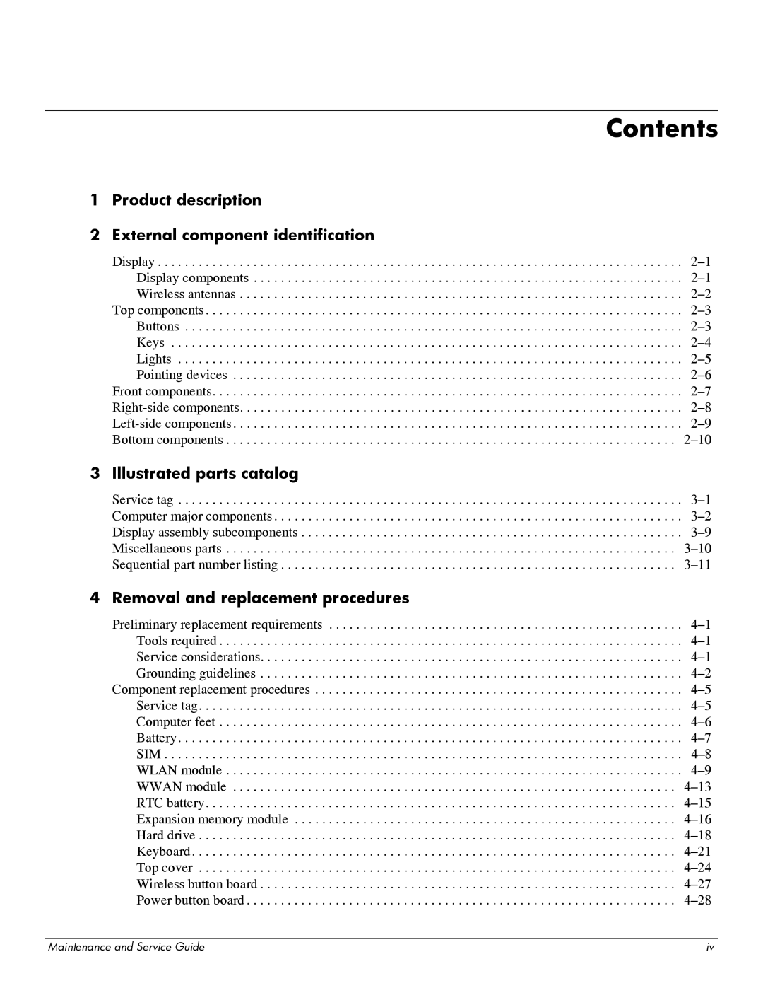 HP 311c-1070EF manual Contents 