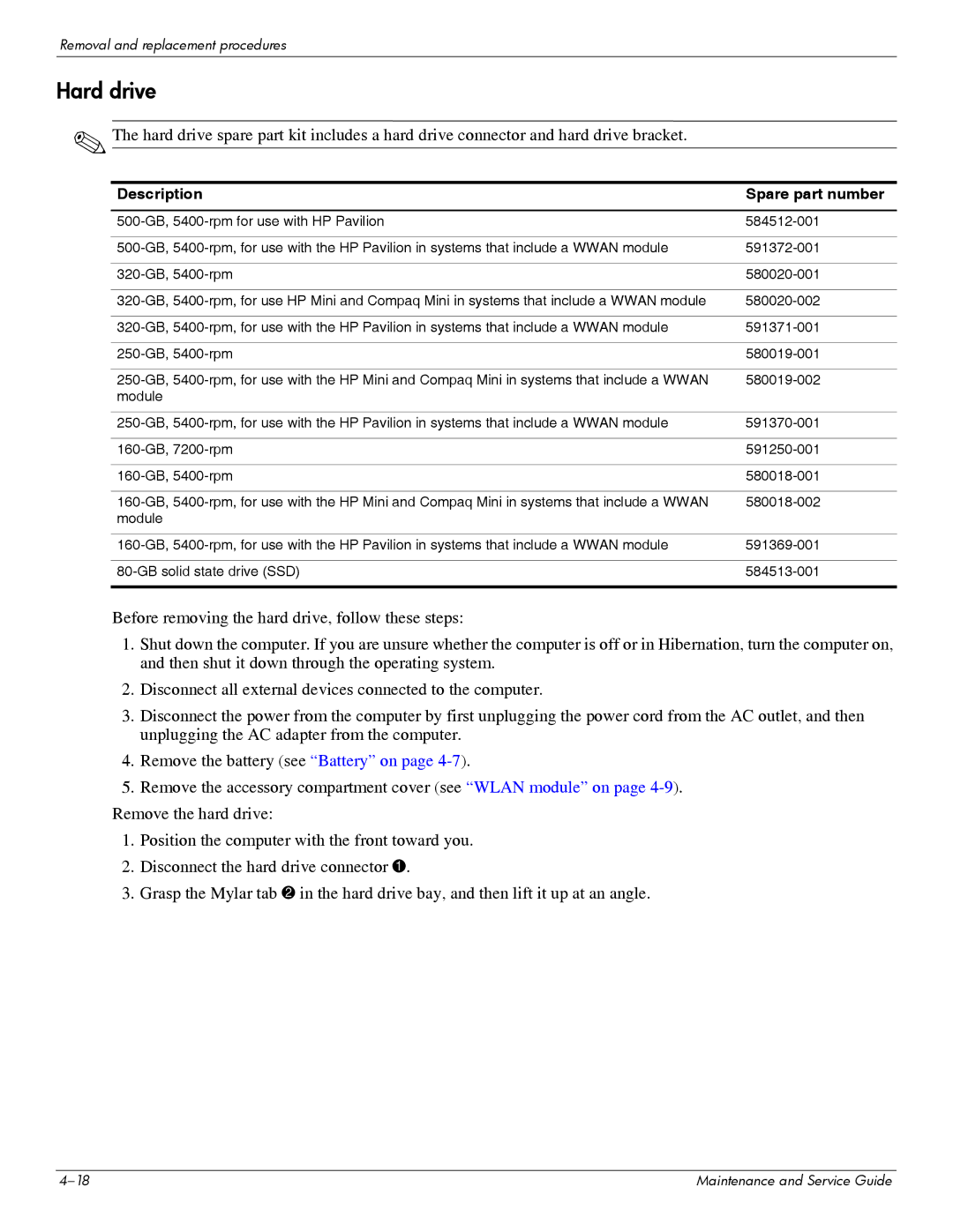 HP 311c-1070EF manual Hard drive 