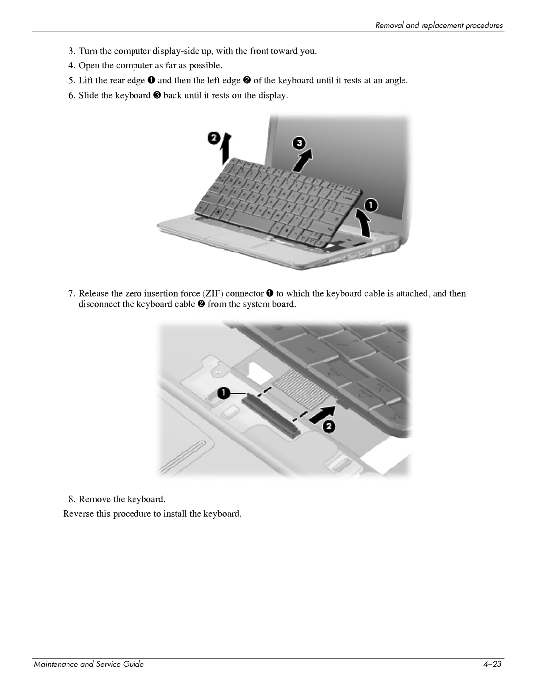 HP 311c-1070EF manual Removal and replacement procedures 