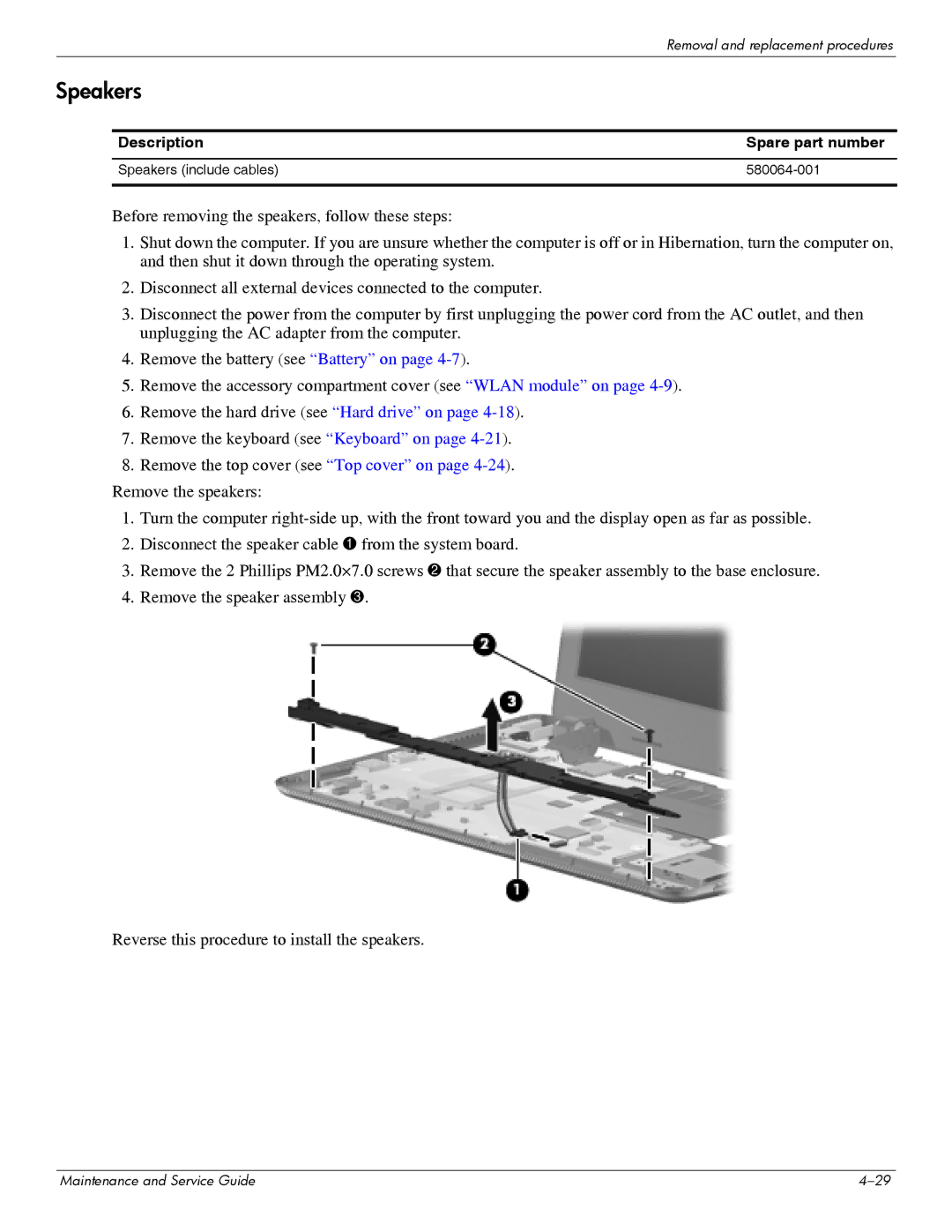 HP 311c-1070EF manual Speakers 