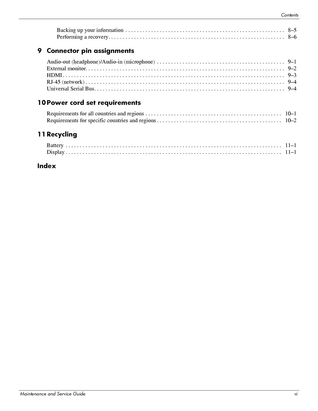 HP 311c-1070EF manual 11Recycling 