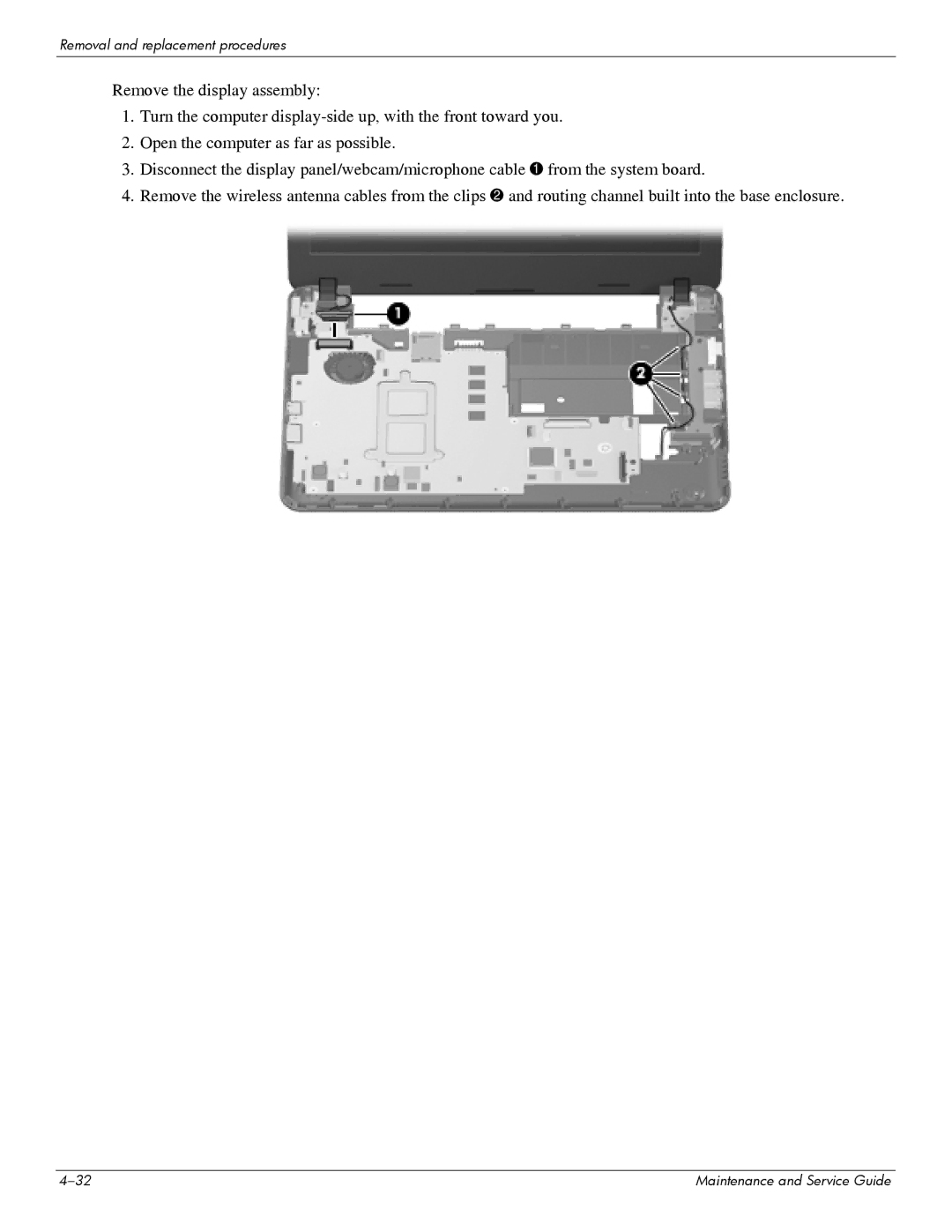 HP 311c-1070EF manual Removal and replacement procedures 