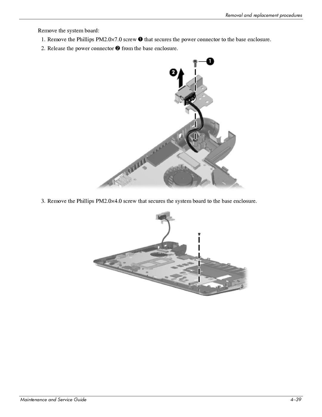 HP 311c-1070EF manual Removal and replacement procedures 