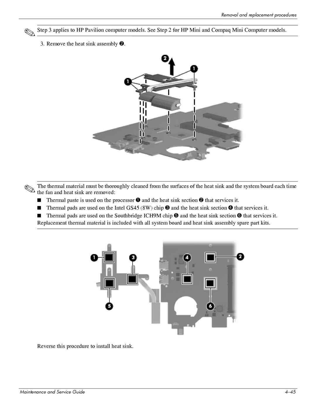 HP 311c-1070EF manual Removal and replacement procedures 