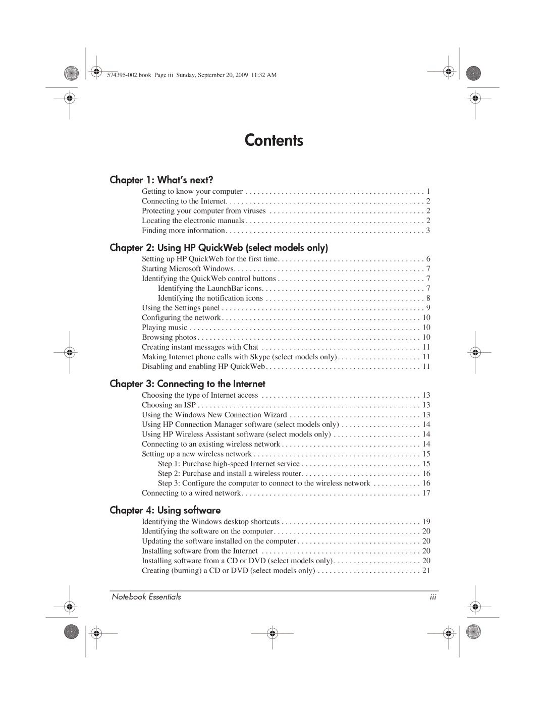 HP 311c-1070EF, 311c-1140EI manual Contents 