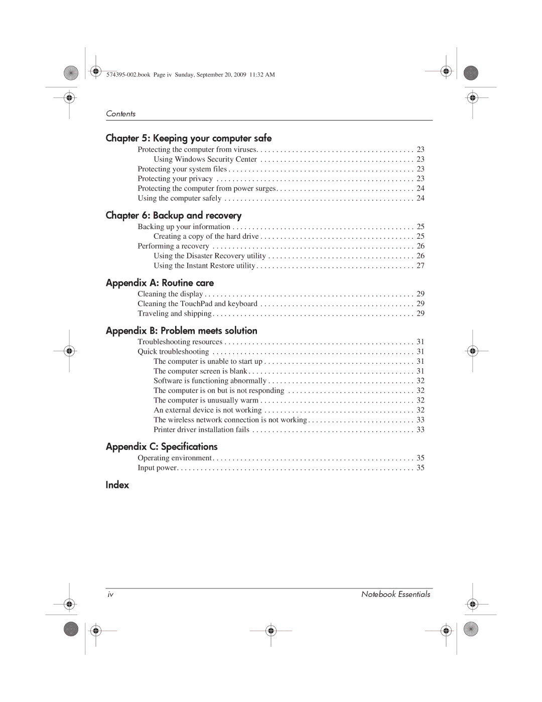 HP 311c-1140EI, 311c-1070EF manual Appendix a Routine care 