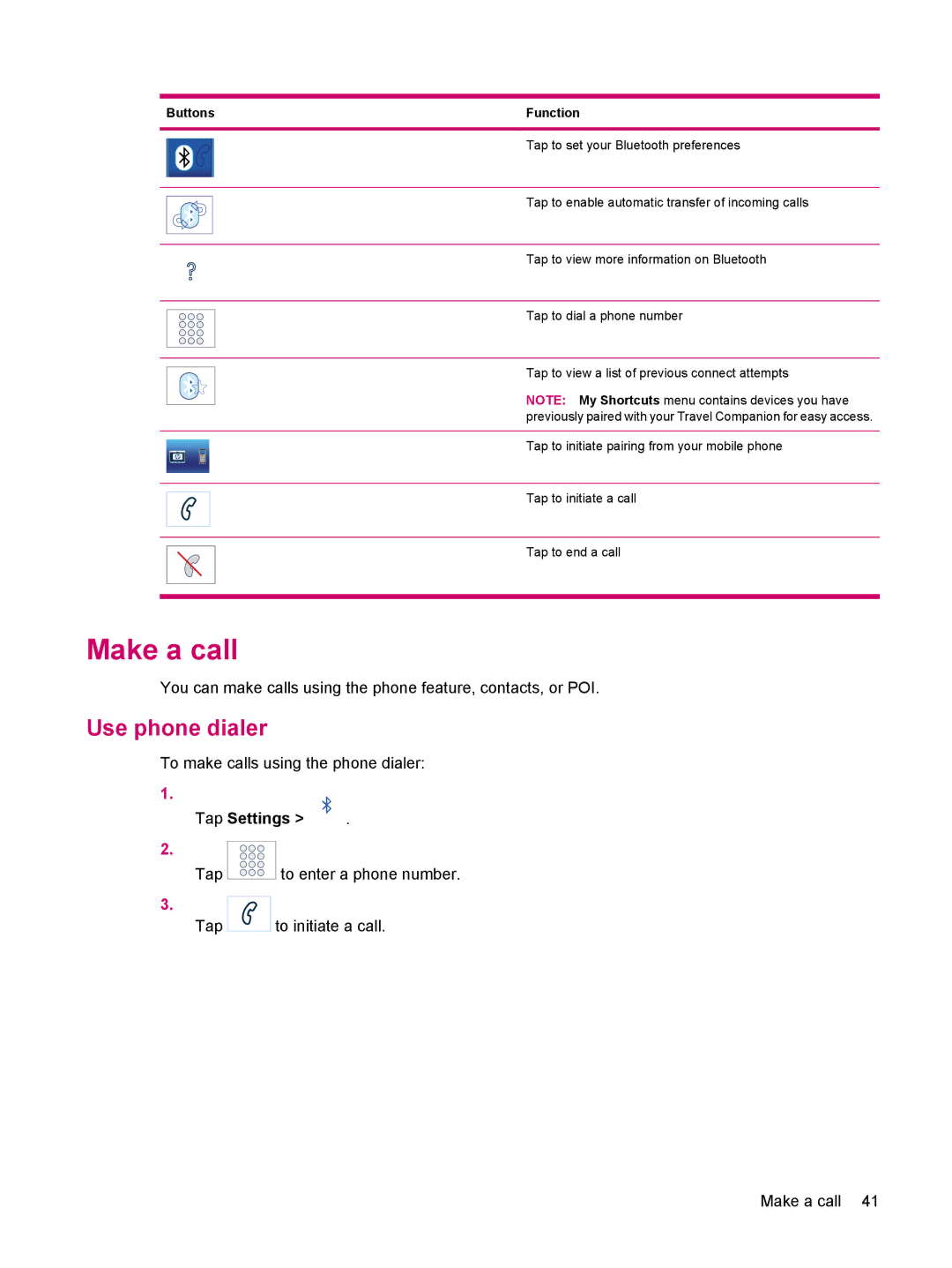 HP 314 manual Make a call, Use phone dialer 