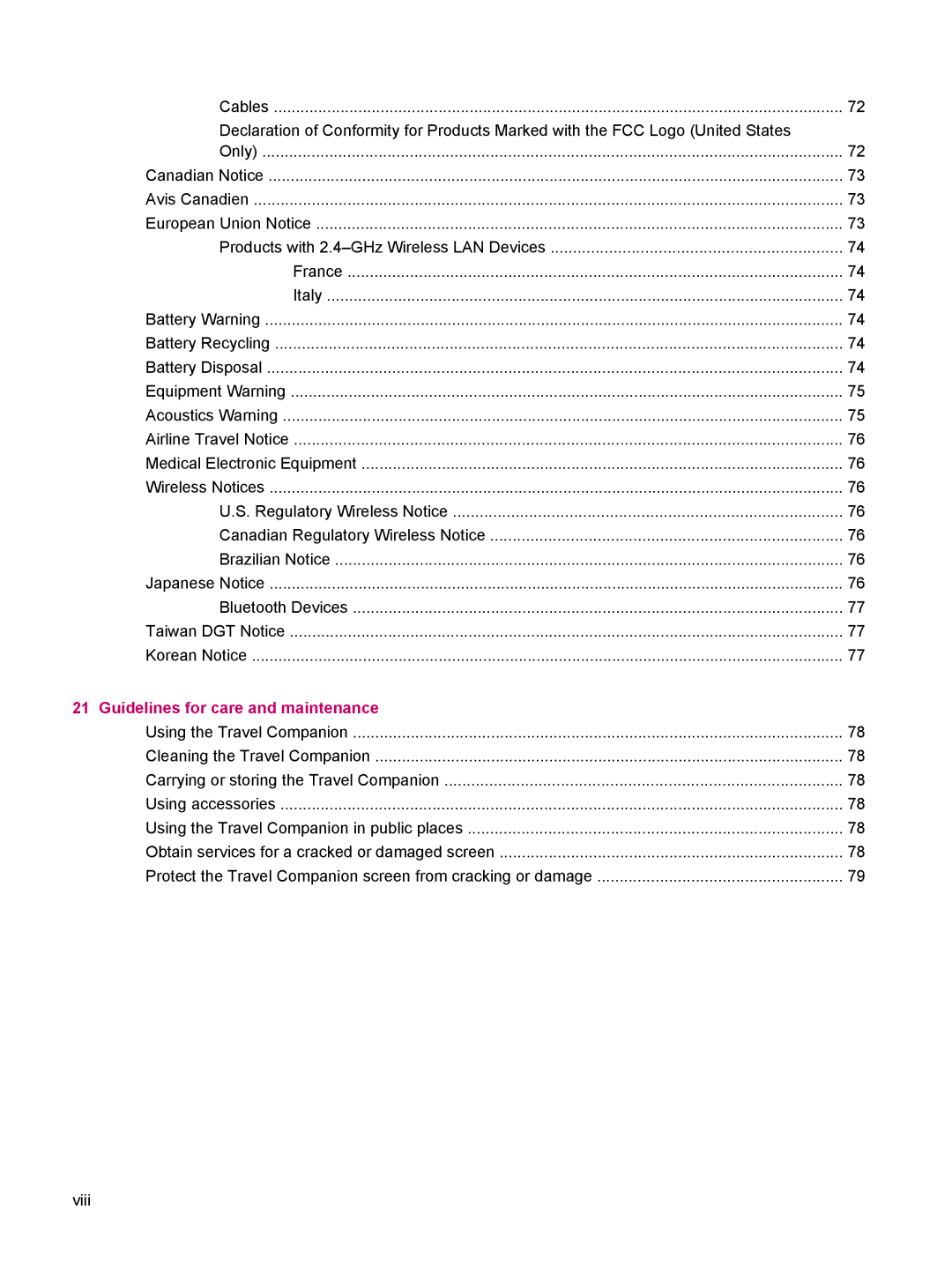 HP 314 manual Guidelines for care and maintenance 