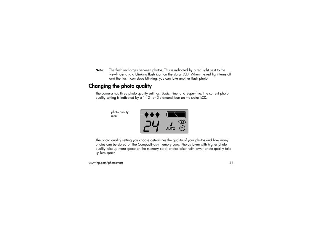 HP 315 manual Changing the photo quality 