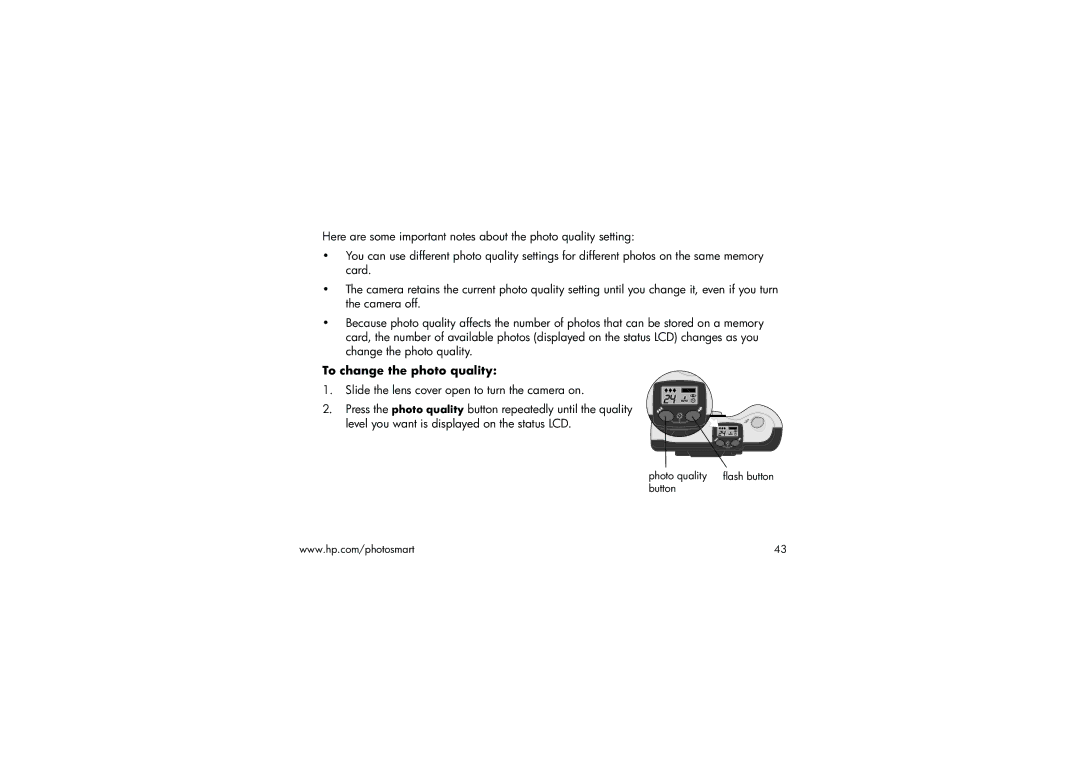 HP 315 manual To change the photo quality 