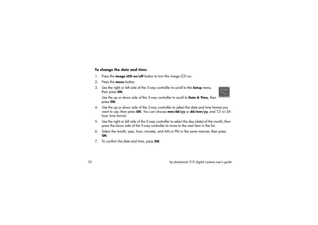 HP 315 manual To change the date and time 