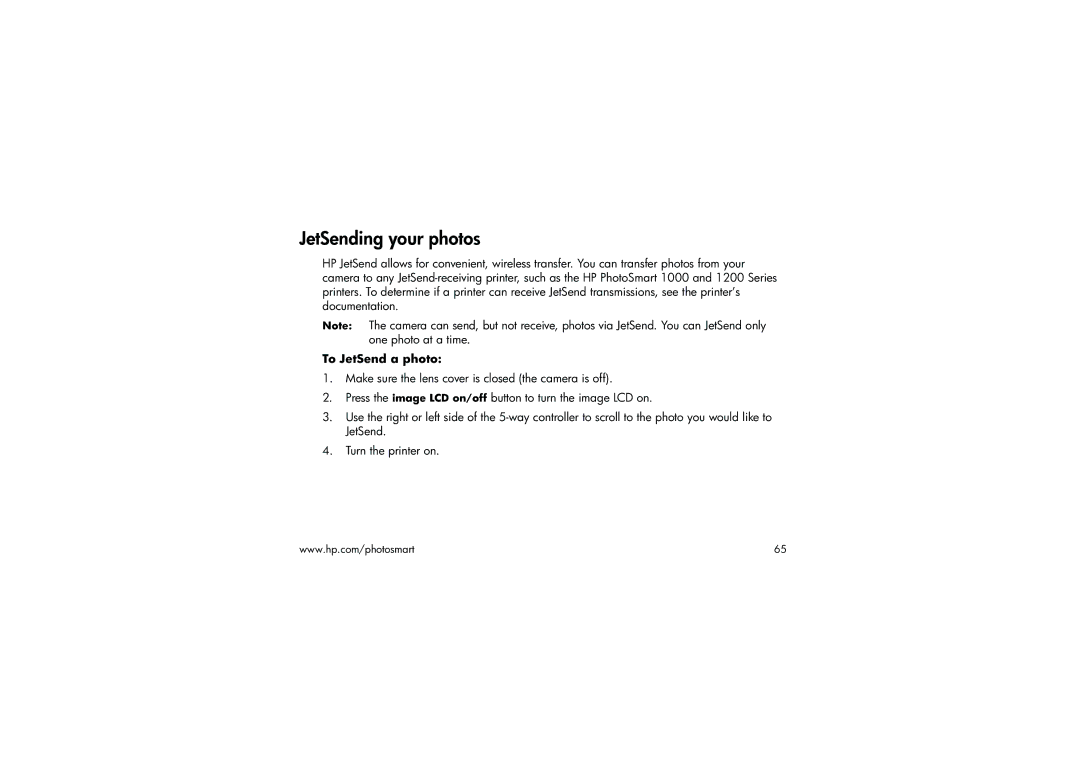 HP 315 manual JetSending your photos, To JetSend a photo 