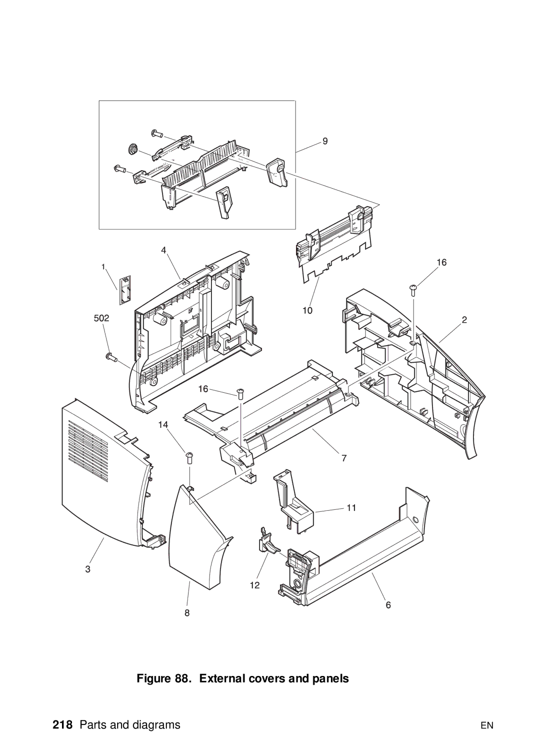 HP 3150 manual External covers and panels 