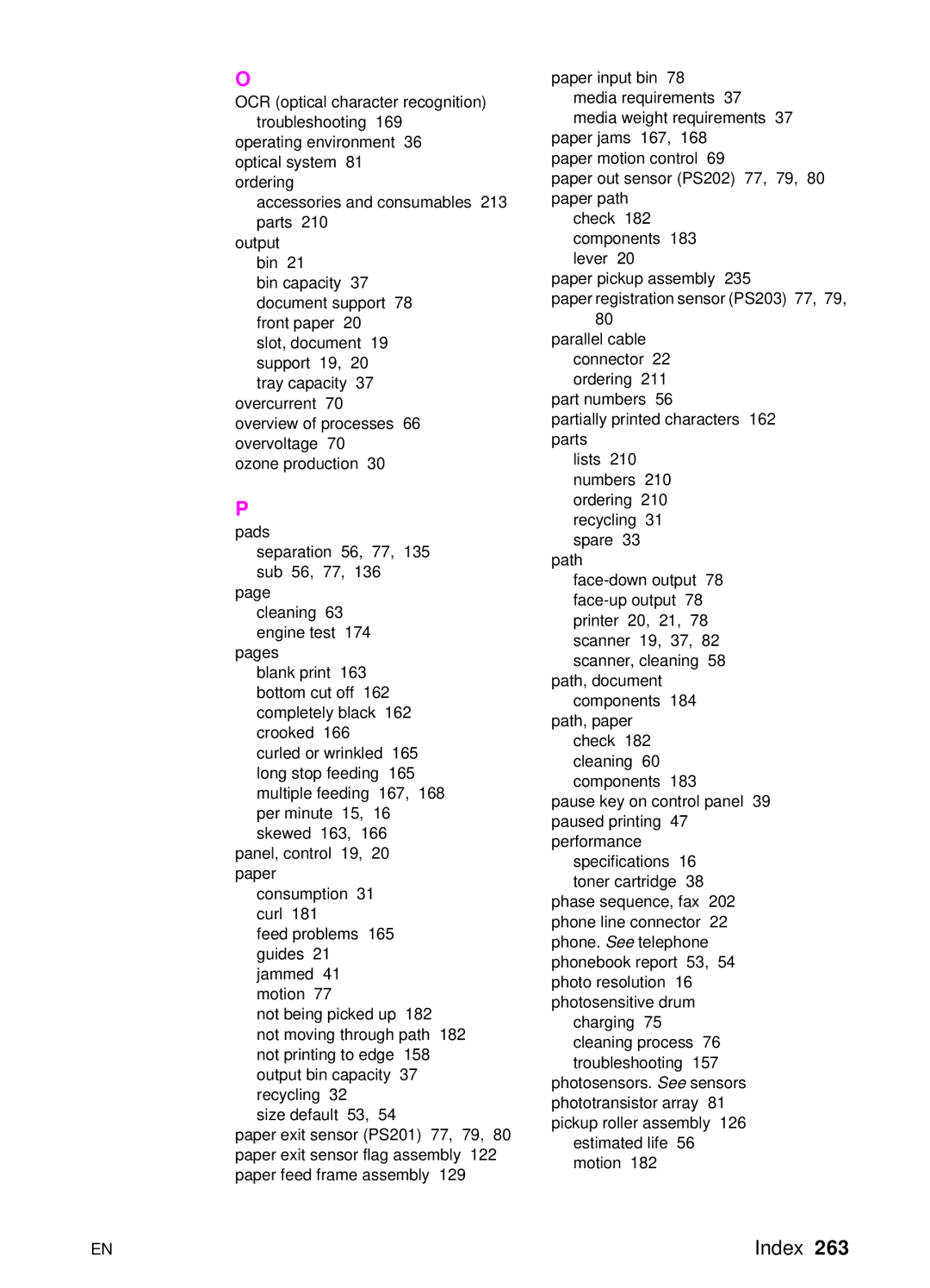 HP 3150 manual Index 