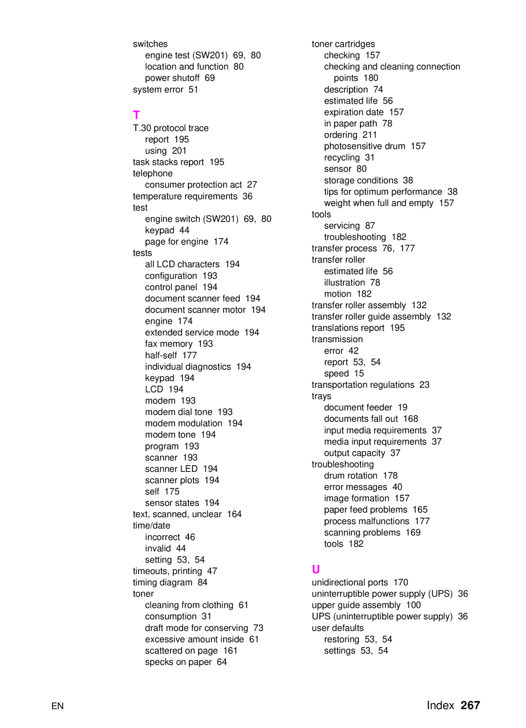 HP 3150 manual Index 