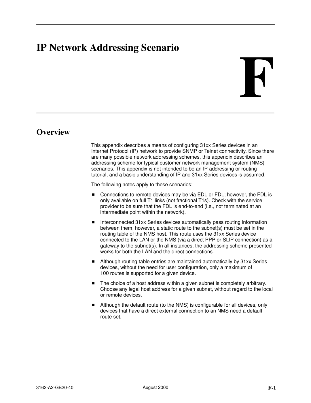 HP 3162 manual IP Network Addressing Scenario, Overview 