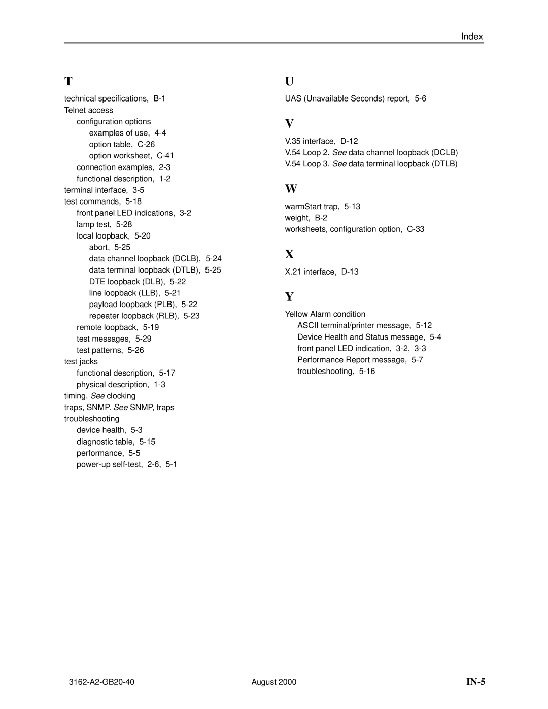 HP 3162 manual IN-5 