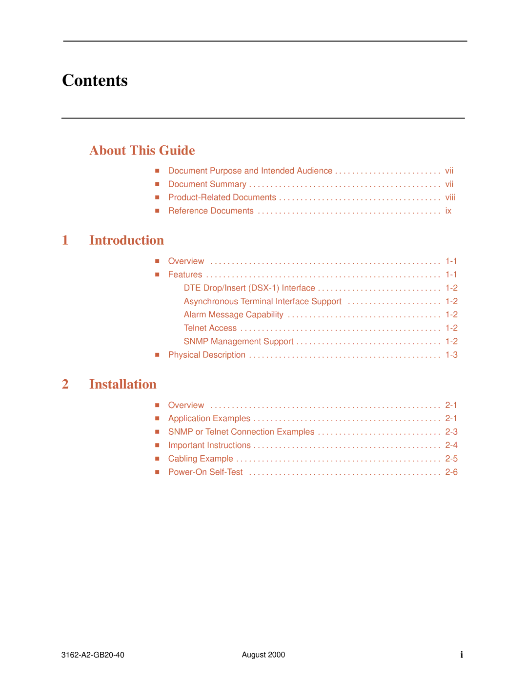 HP 3162 manual Contents 