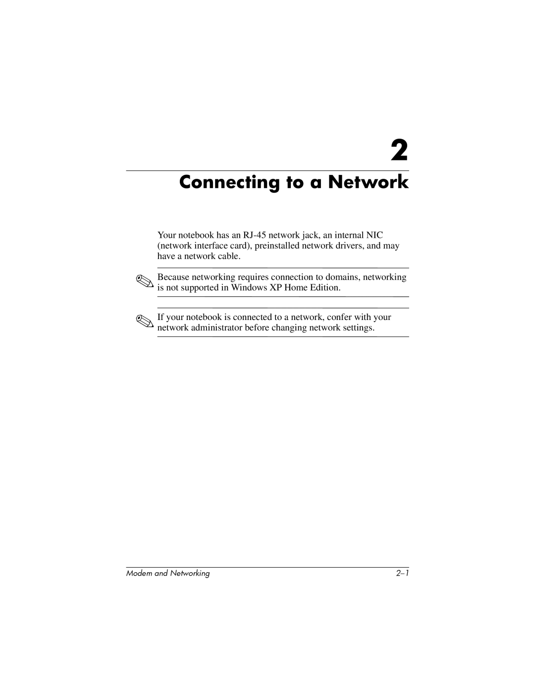 HP 316748-002 manual Connecting to a Network 