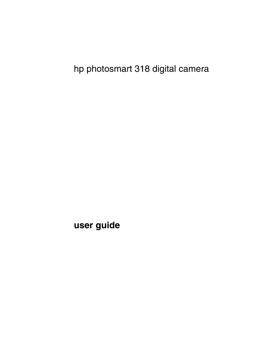 HP 318 manual User guide 