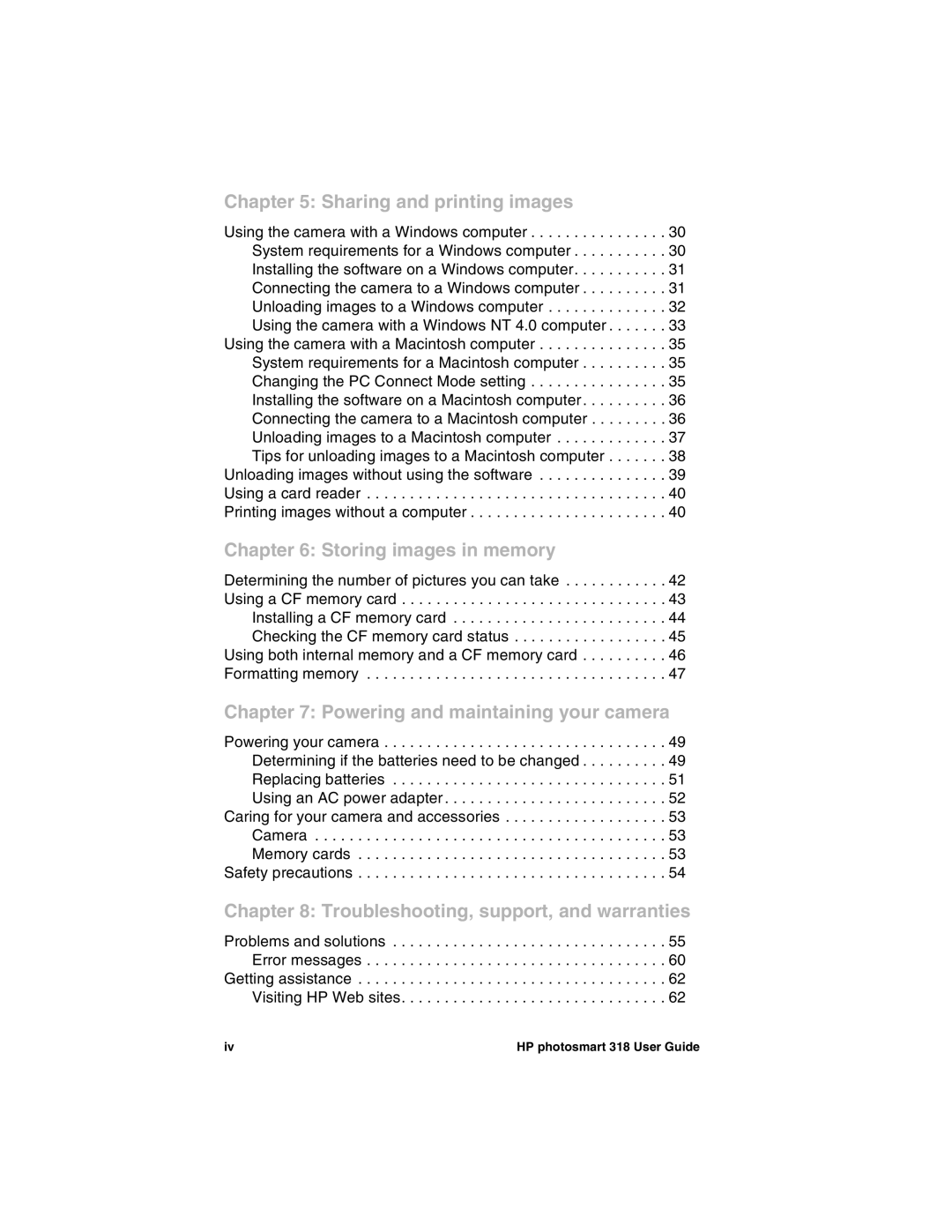 HP 318 manual Sharing and printing images 