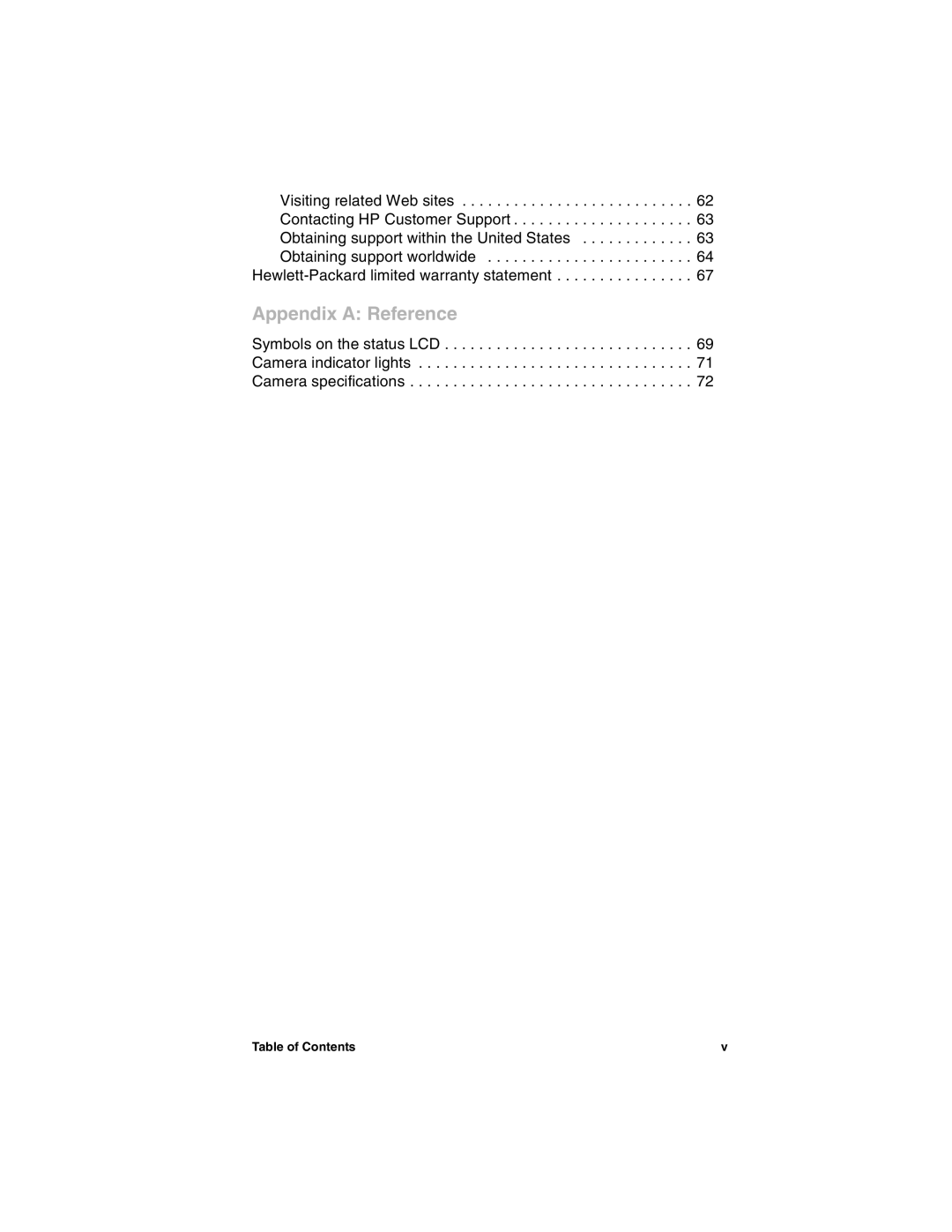 HP 318 manual Appendix a Reference, Table of Contents 