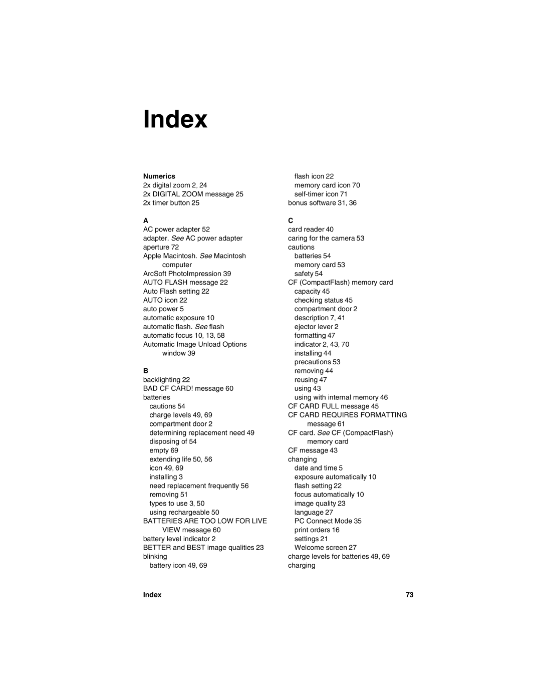 HP 318 manual Index, Numerics 