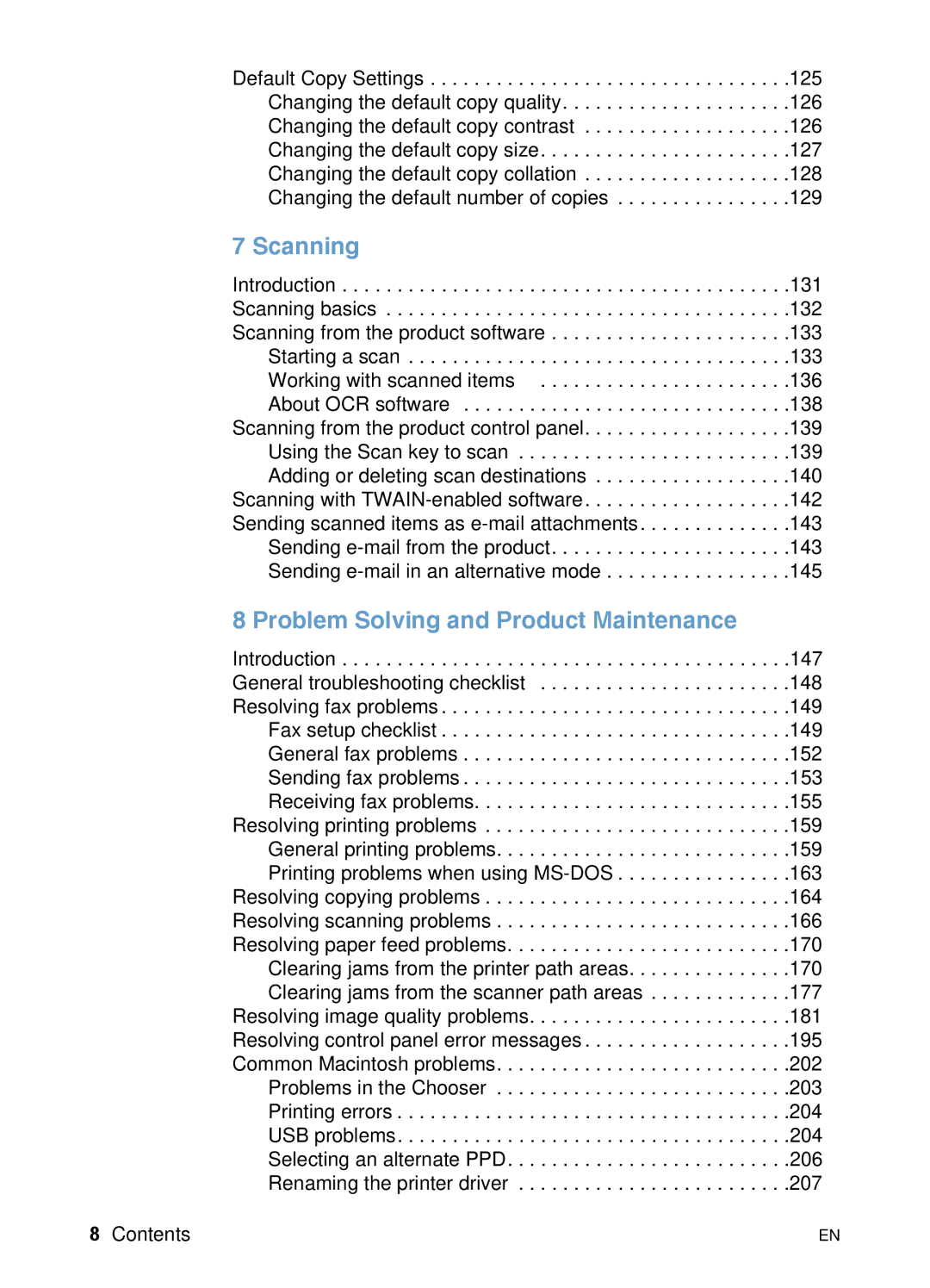 HP 3200 manual Scanning, Problem Solving and Product Maintenance 