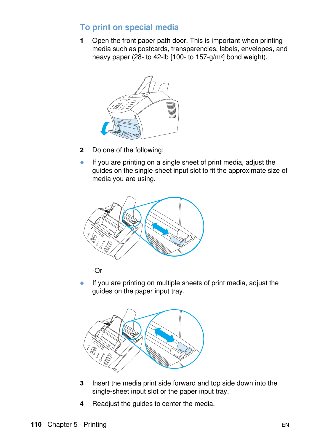 HP 3200 manual To print on special media 