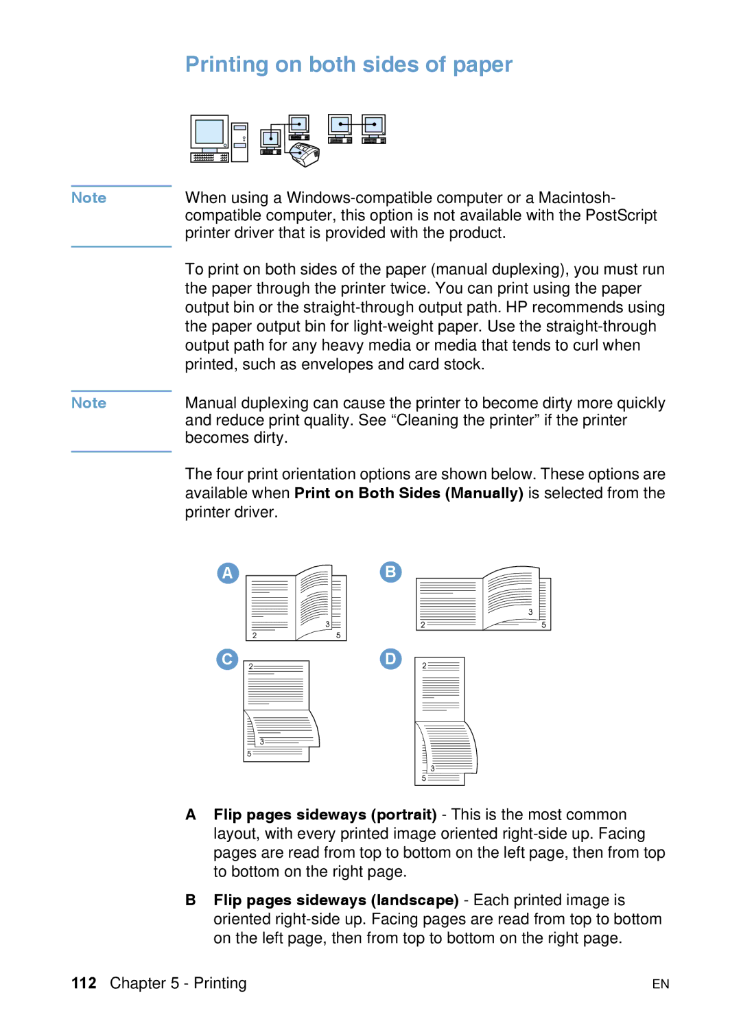 HP 3200 manual Printing on both sides of paper 