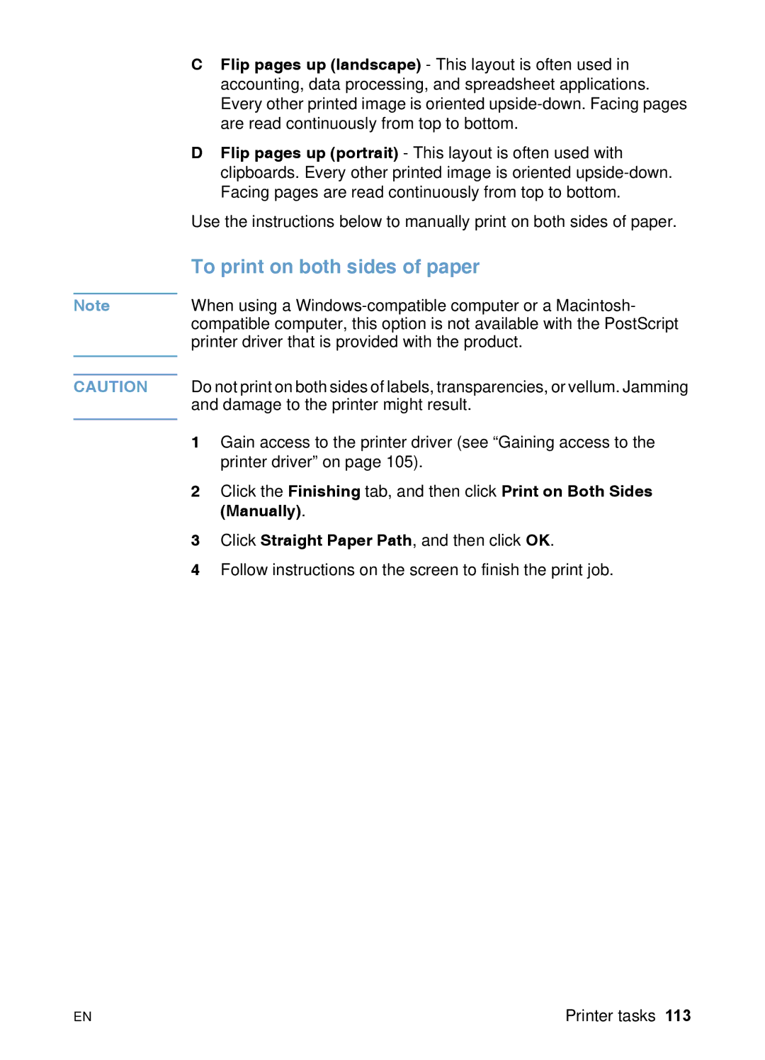 HP 3200 manual To print on both sides of paper 