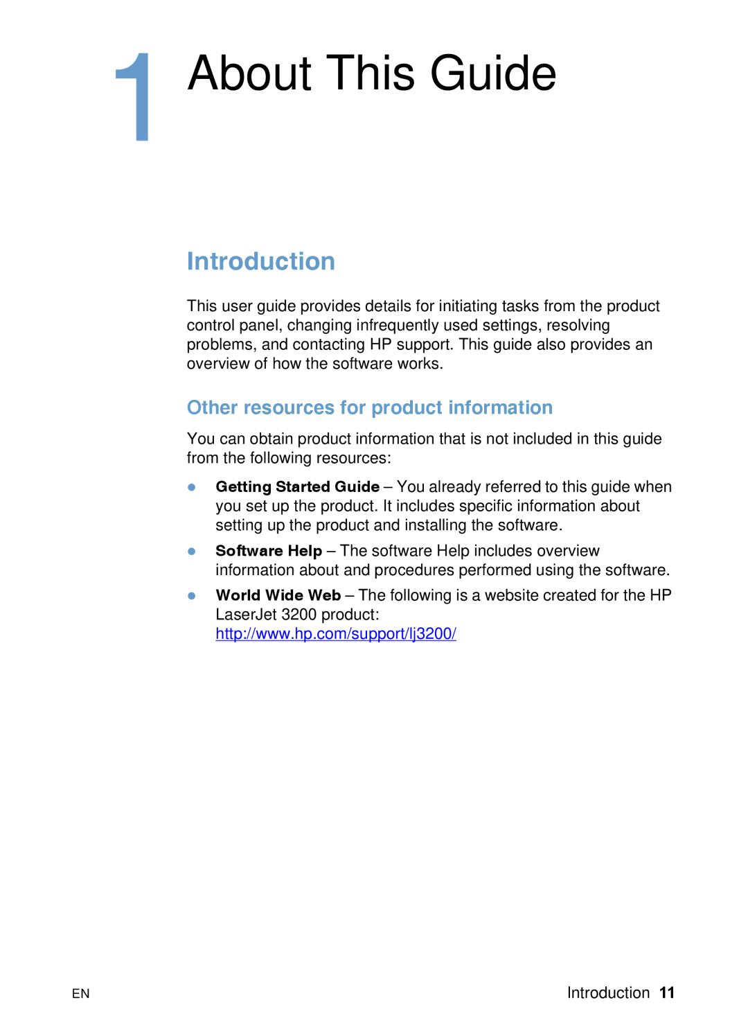 HP 3200 manual Introduction, Other resources for product information 