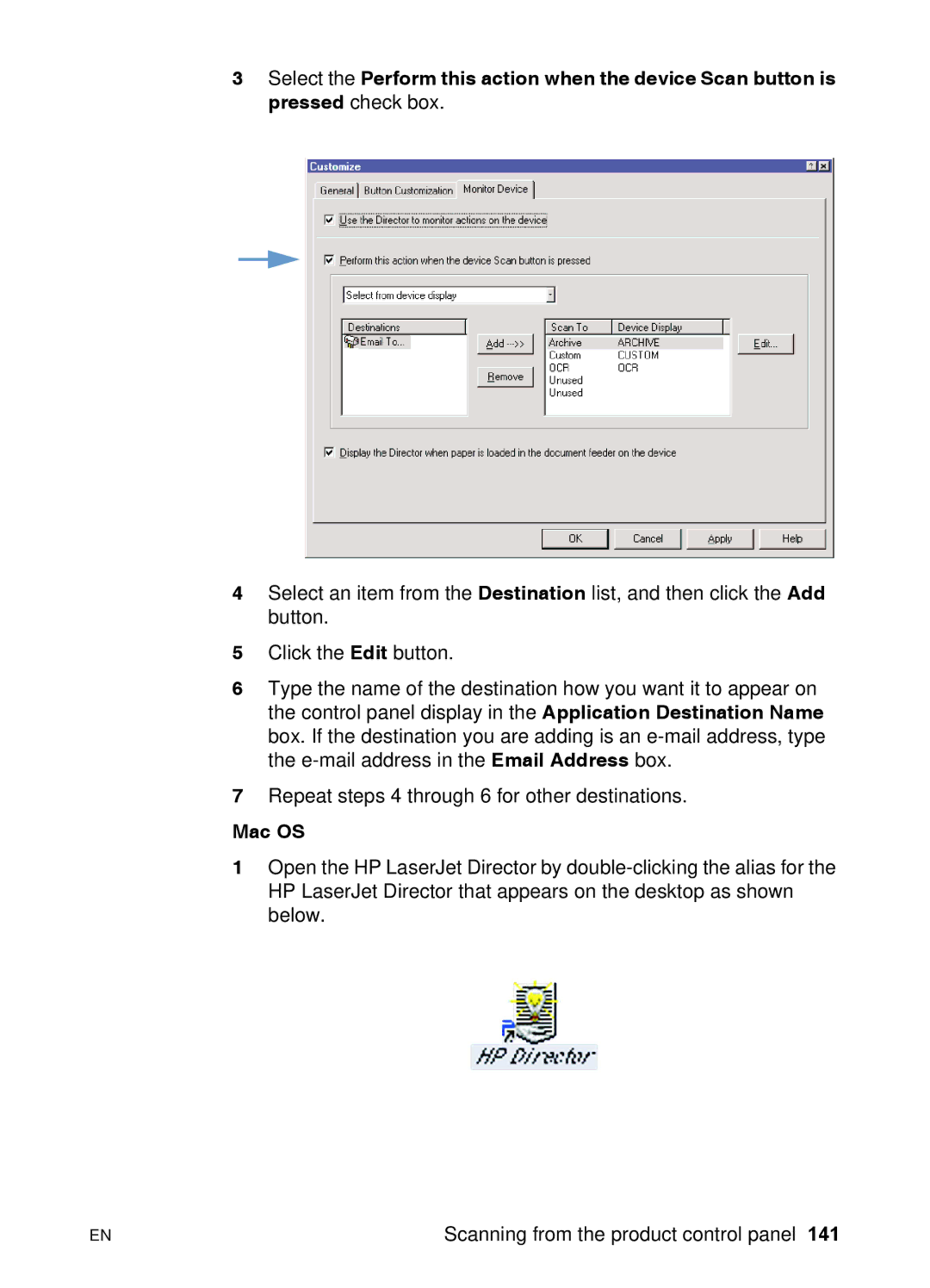 HP 3200 manual Mac OS 