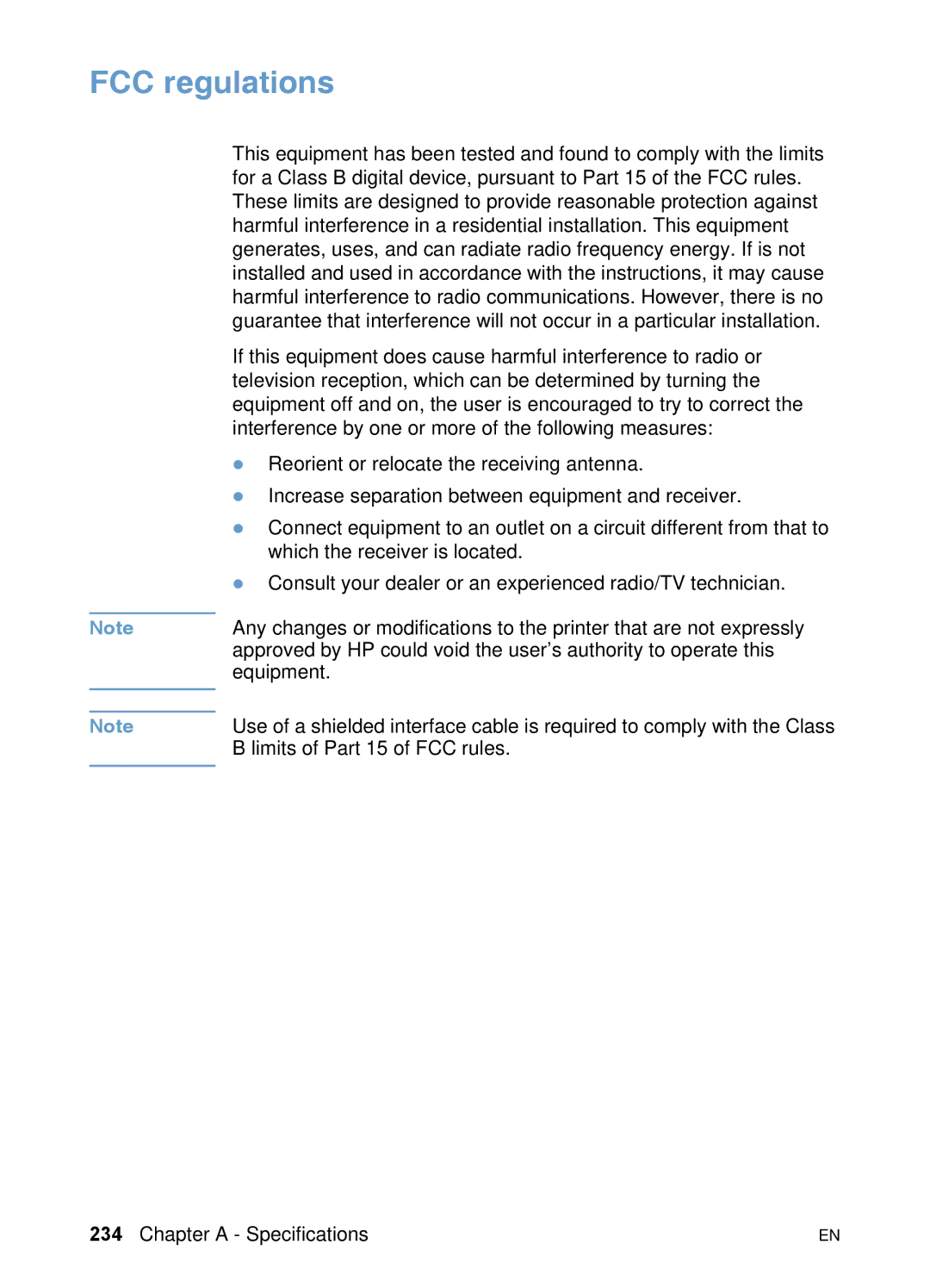 HP 3200 manual FCC regulations 