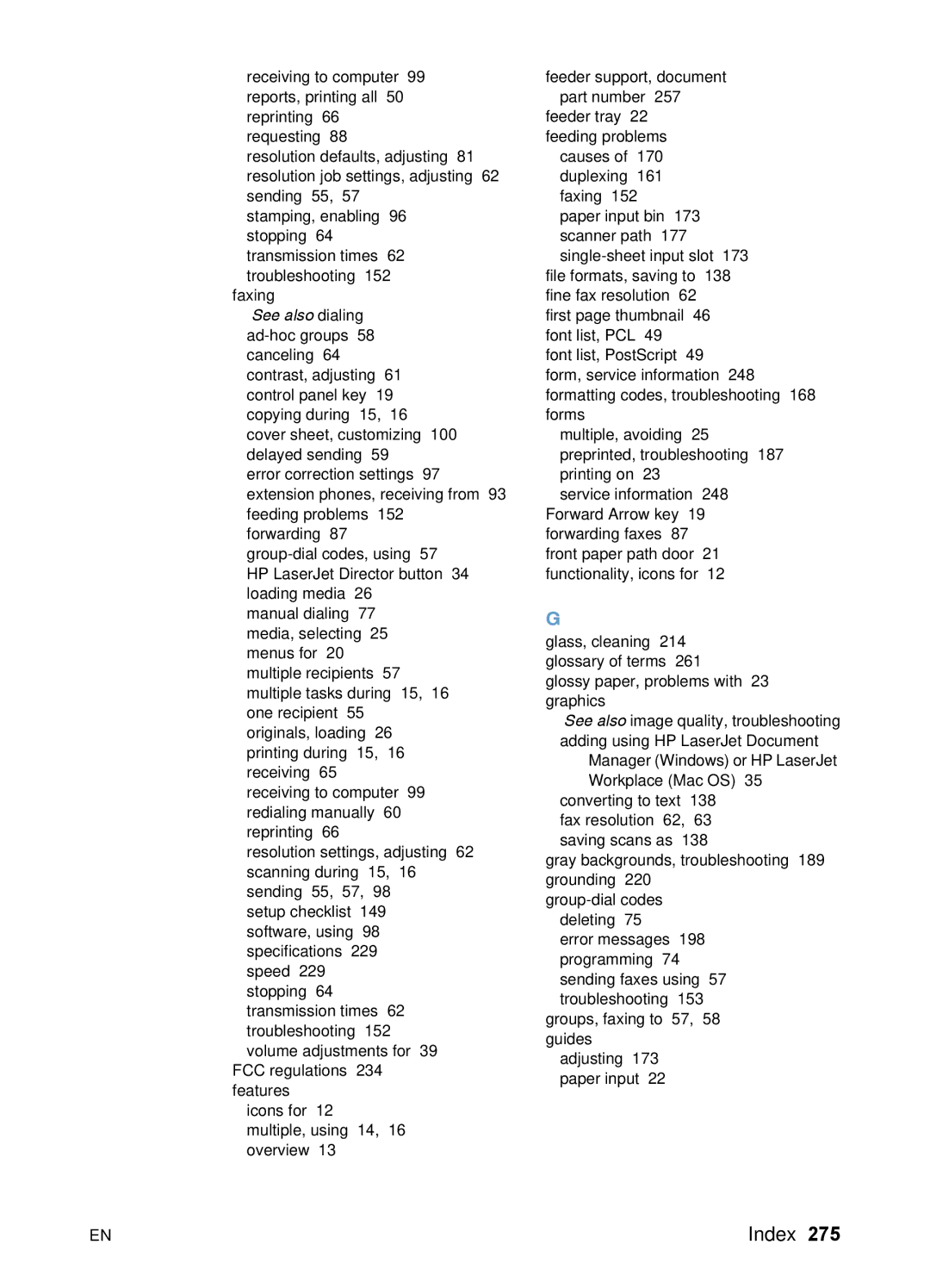 HP 3200 manual Index 