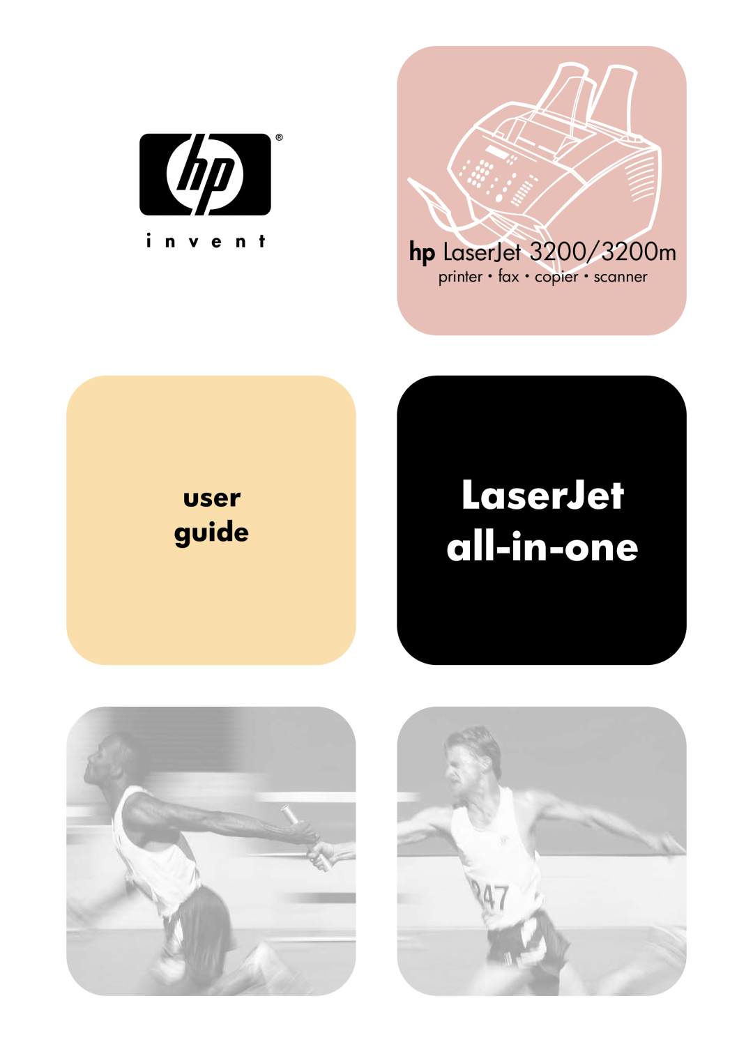 HP manual LaserJet all-in-one, user guide, hp LaserJet 3200/3200m, printer · fax · copier · scanner 